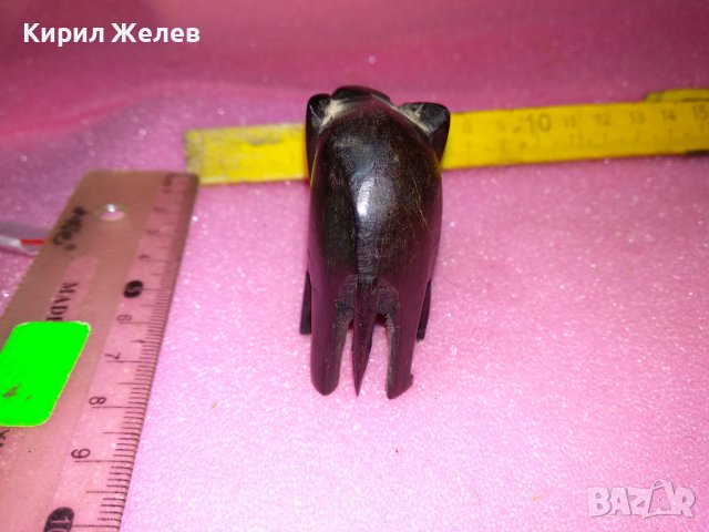МАЛКО ДЪРВЕНО СЛОНЧЕ РЪЧНА МАЙСТОРСКА ФИГУРКА СТАТУЕТКА ДЪРВО АБАНОС 12638, снимка 9 - Статуетки - 44313924