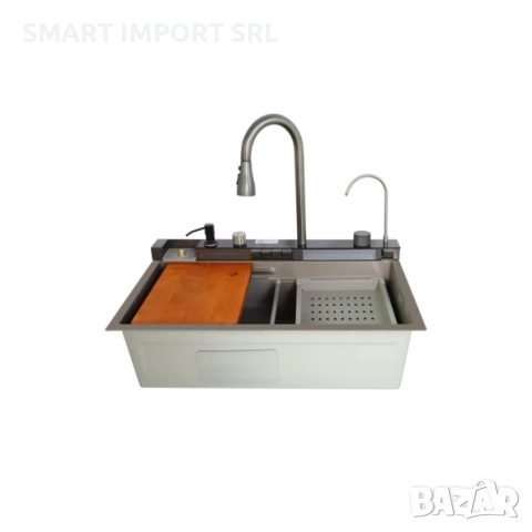 Многофункционална мивка Smart HeaterМ, 75х46 см, филтър за вода, матово сиво