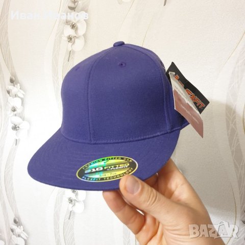  Шапка Premium FlexFit 210 Fitted Hat Purple  размер С-М, снимка 2 - Шапки - 40361853