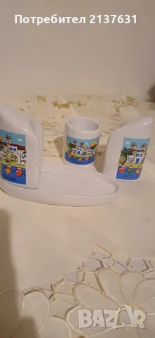 НОВ ! ПОРЦЕЛАНОВ комплект СОЛНИЦИ с поставка , снимка 2 - Други - 48485371