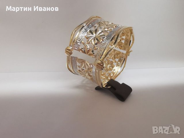 Златна гривна цвете , снимка 3 - Гривни - 38231237