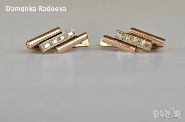 Украйнски златни обеци 14 карата, снимка 12 - Обеци - 46708524