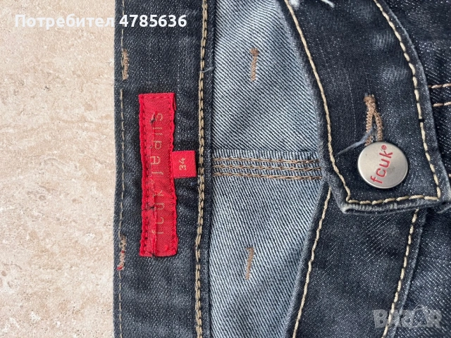 Мъжки дънки fcuk jeans размер 34, снимка 2 - Дънки - 54249015