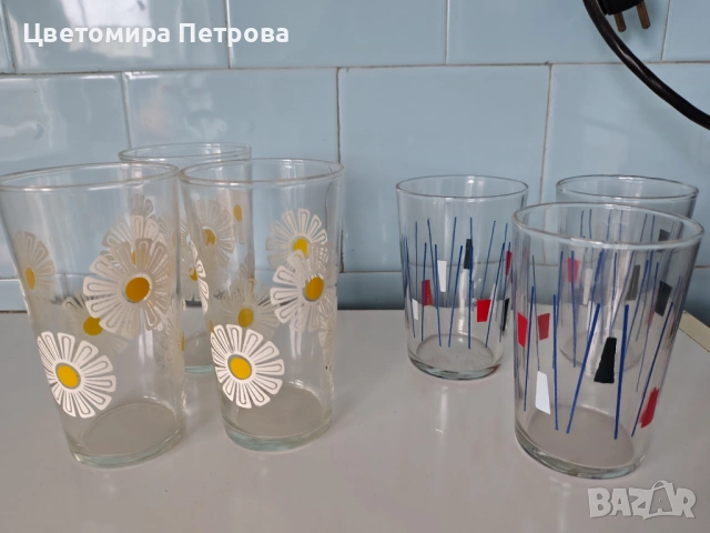 Ръчно рисувани чаши за вода и сок , снимка 4 - Чаши - 53204681