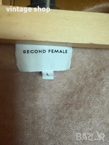 Дамска пухкава дълга жилетка Second Female( алпака/вълна), размер L, снимка 8 - Жилетки - 56059904