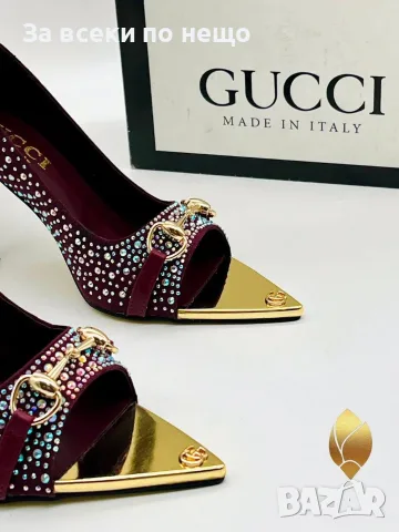 Gucci Елегантни Дамски Обувки С Кристали На Висок Ток Гучи - Различни Цветове Код SEM-483, снимка 3 - Дамски обувки на ток - 55872712