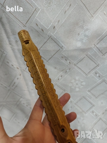 Традиционен народен инструмент „двоянка“ с дърворезба., снимка 5 - Антикварни и старинни предмети - 53291836
