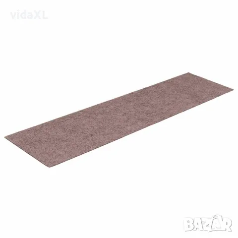 vidaXL Изтривалки за стълби, самозалепващи се, 15 бр., 76x20 см, светлокафяви, правоъгълни, снимка 3 - Изтривалки - 56146814