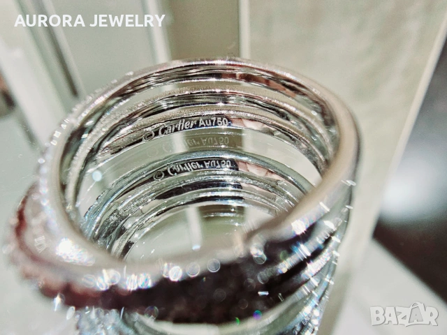 CARTIER Etincelle de Cartier Silver Paved Diamonds Дамски Пръстен, снимка 8 - Пръстени - 53238681