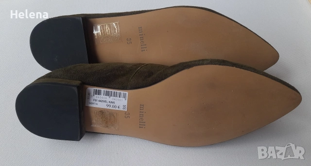 Балетки Minelli от естествен велур размер 35, снимка 7 - Дамски ежедневни обувки - 54325620
