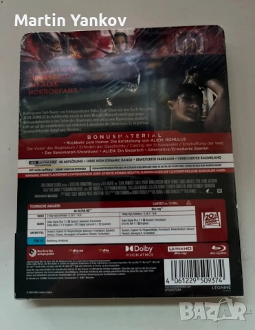 Alien Romulus 2024 UHD 4k blu ray steelbook пришълец ромул ultra hd стийлбук, снимка 2 - Ужаси - 52476664