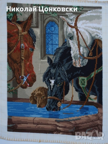 Гоблен „Коне на водопой“ 33х45 см