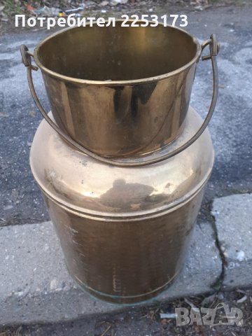 Стар месингов гюм с дръжка, снимка 1