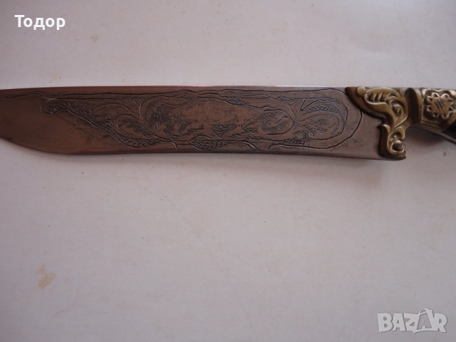 Ловен нож каракулак на Бай Добри с кания , снимка 6 - Ножове - 52825711