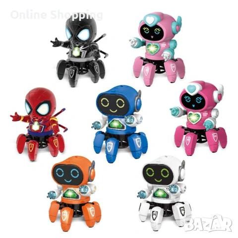 Танцуващ мини робот с LED светлини, снимка 11 - Електрически играчки - 53287144