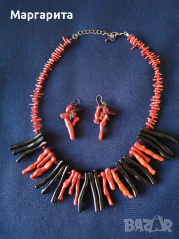 комплекти колие и обеци пеперуди и от корал, снимка 4 - Бижутерийни комплекти - 49968732