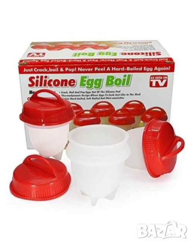 Варене на яйца без черупка – Silicone Egg Boil - 6 броя, снимка 1 - Съдове за готвене - 44687611