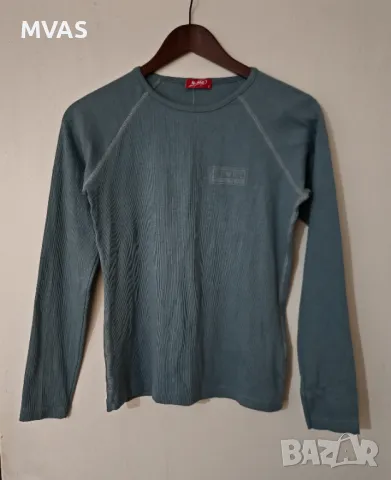 Нова дамска блуза с дълъг ръкав синьо сива M L размер, снимка 2 - Блузи с дълъг ръкав и пуловери - 49864962