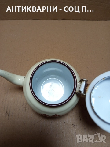 Соц Старо Малко Емайлирано Чайниче Чайник. , снимка 6 - Антикварни и старинни предмети - 51781562