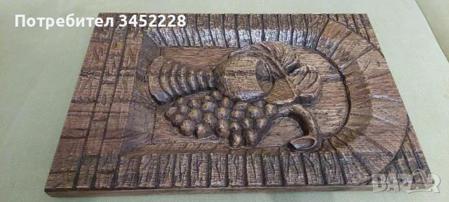 дърворезба масив пано 44см 30см , снимка 7 - Пана - 50305266