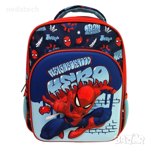 Ученическа раница Спайдърмен, Син, 27,5x13x31,5 см., снимка 2 - Раници - 51520461