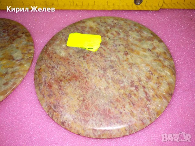 2 КРАСИВИ ЧИНИЙКИ от МРАМОРЕН ОНИКС За ПОСТАВКИ За ТИБЕТСКИ ЧАЙ РЪЧНО РИСУВАНИ СЛОНЧЕТА 42814, снимка 6 - Декорация за дома - 44150923