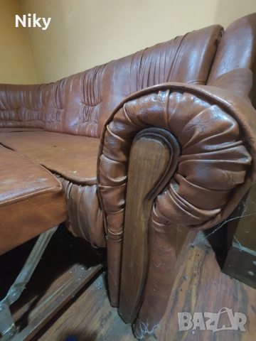 Кожен диван , снимка 2 - Дивани и мека мебел - 52077200