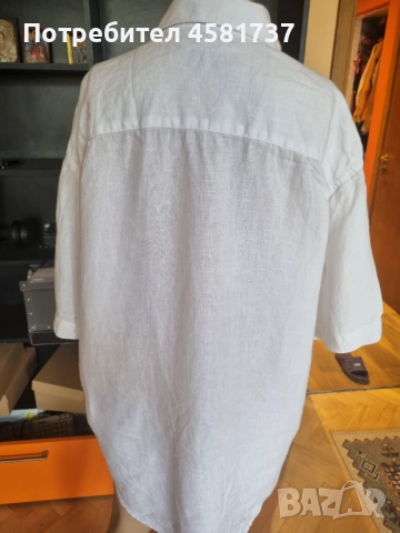 Бяла ленена мъжка риза Col Bleu, размер XL, снимка 5 - Ризи - 51758223