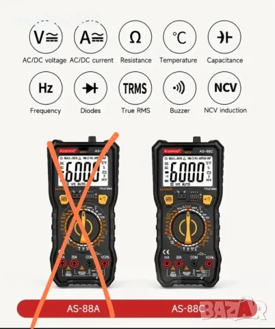 Професионален цифров мултиметър Aicevoos - 6000 TRMS, снимка 16 - Друга електроника - 49225963