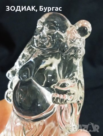 БУДА / Хотей - Стъкло, 8 см, снимка 3 - Статуетки - 24104855