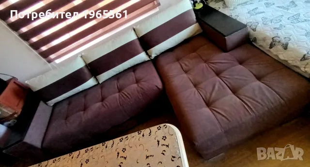 Продавам разтегателен диван с лежанка, снимка 4 - Дивани и мека мебел - 56496594