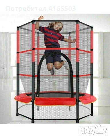 Мини батут с мрежа за безопасност – Компактен и забавен избор за деца, снимка 3 - Други стоки за дома - 53059714