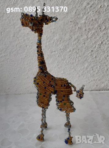 Жираф от мъниста, фигура, животно Африка, синци, снимка 5 - Статуетки - 39748472