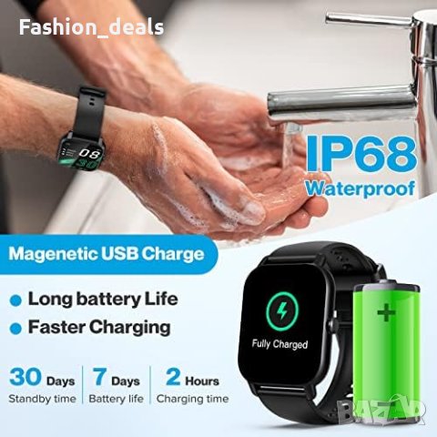 Нов Мултифункционален Smart Watch Смарт часовник 1.85 инча Водоустойчив Android iOS , снимка 6 - Смарт гривни - 42712373