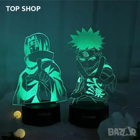 3D аниме LED Нощна лампа,3 различни Аниме героя, с интелигентно сензорно дистанционно управление, снимка 7 - Лед осветление - 48486975