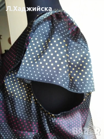 рокля  с къс ръкав . на точки, снимка 3 - Рокли - 54316805