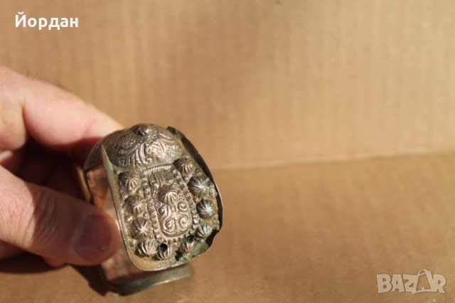 Възрожденска сребърна гривна с емайл, снимка 2 - Антикварни и старинни предмети - 35232783