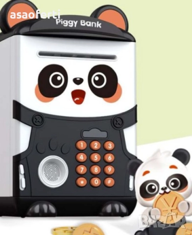 🐼 Детска Електронна Касичка „Панда“ – Сейф с Код и Автоматично Засмукване на Банкноти, снимка 3 - Образователни игри - 52558018