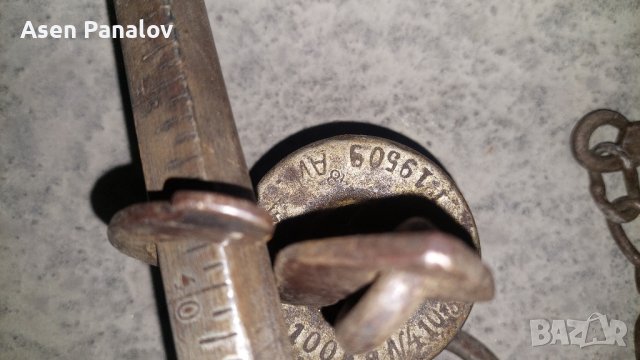 Продавам стар кантар до 100кг, снимка 6 - Антикварни и старинни предмети - 42862631