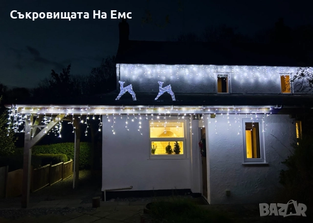 1️⃣2️⃣метра ➖️2️⃣5️⃣ Метра Висящи Коледни Лампи ТИП Завеса Екстериор/ Интериор , снимка 7 - Декорация за дома - 52539224