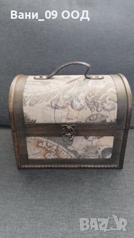 Сандъче за съхранение-дърво и кожа