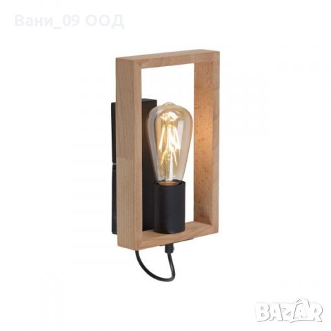 Аплик в индустриален стил-дърво и метал, снимка 2 - Лампи за стена - 38416711