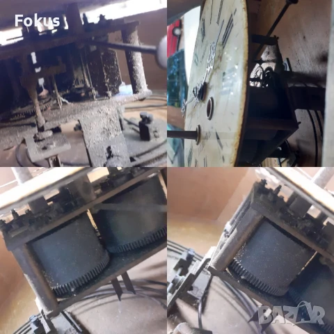 Прекрасен антикварен стенен часовник с интарзии от седеф, снимка 7 - Антикварни и старинни предмети - 50919163