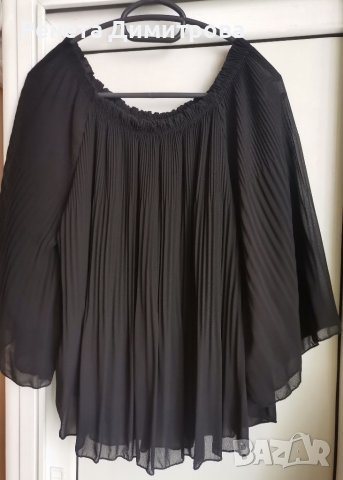 Дамска блуза с къс ръкав на плисе