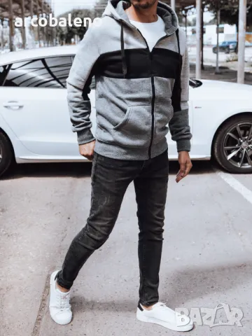 Мъжки суичър с цип, 3цвята , снимка 3 - Суичъри - 47400560