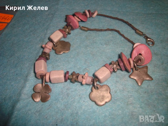 АРТ ЦВЕТНА КЕРАМИКА и ПОСРЕБРЕНИ ФИГУРАЛНО ВИСУЛКИ ХЕНД-МЕЙД КОЛИЕ ГЕРДАНЧЕ 26440