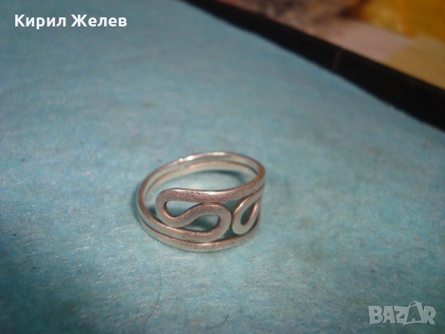 СТАР СРЕБЪРЕН ПРЪСТЕН СРЕБРО 925 АЖУРНА МАЙСТОРСКА РЪЧНА ИЗРАБОТКА АРТ ДЕКО БИЖУ 26892, снимка 5 - Пръстени - 34895528