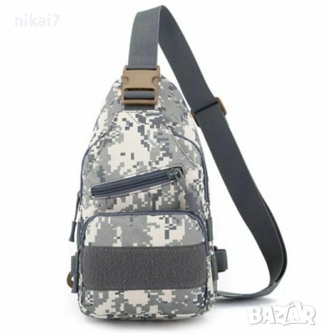 мъжка чанта тактическа за гърди+джоб за вода+USB зареждане военна, снимка 6 - Чанти - 42102008