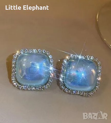 New trend Обеци перли с кристали,"Glamour girl",blue/нови