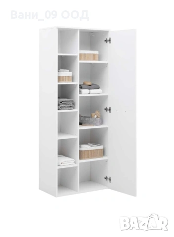 168,5см! Голяма етажерка за баня в бял гланц, снимка 3 - Етажерки - 53271873